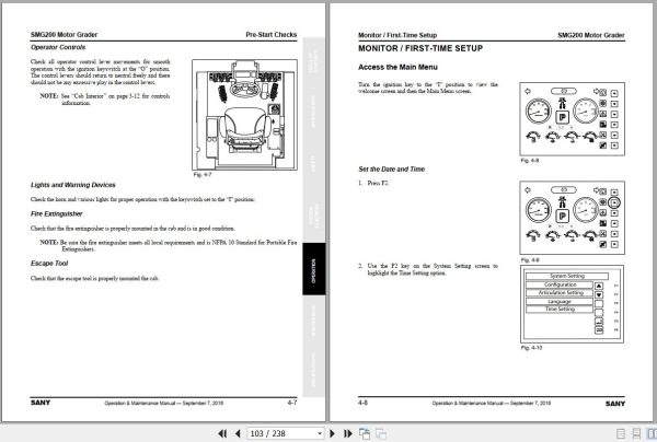 Sany Motor Grader SMG200 Operation and Maintenance Manual M163 09072016 EN 1