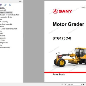 Sany Motor Grader STG170C 8 Parts Book PY5517CB0468 EN