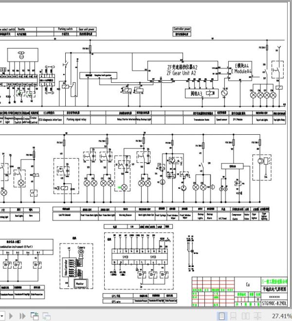 Sany Motor Grader STG190C 8 Electrical and Hydraulic Schematic EN