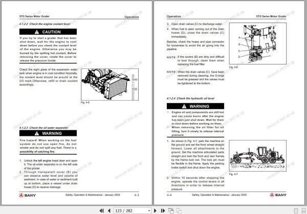 Sany Motor Grader STG210C 8 Operation and Maintenance Manual EN 1