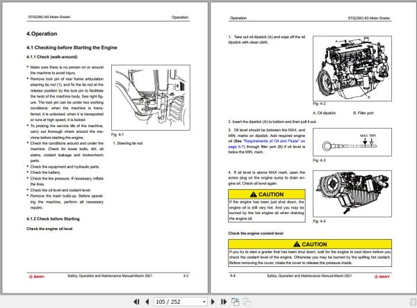 Sany Motor Grader STG230C 8S Operation and Maintenance Manual EN 1