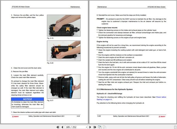 Sany Motor Grader STG230C 8S Operation and Maintenance Manual EN 2