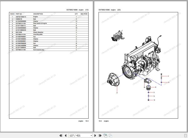 Sany Off Highway Truck SRT55D Parts Book ODT100000032 EN 2