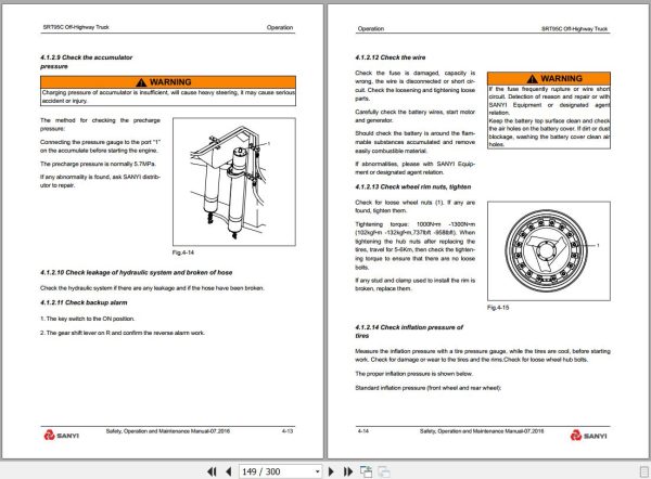 Sany Off Highway Truck SRT95C Operation and Maintenance Manual EN 1