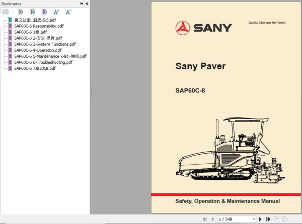 Sany Paver SAP60C 8 Operation and Maintenance Manual EN