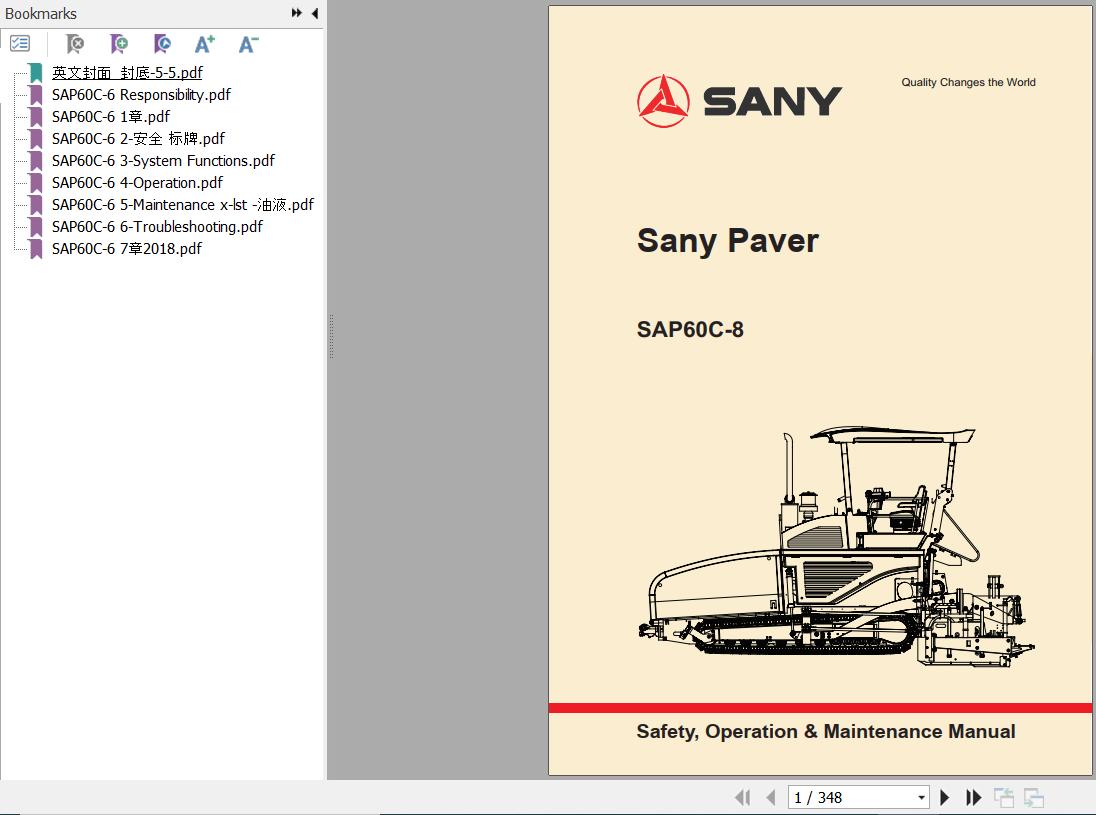 Sany Paver SAP60C 8 Operation and Maintenance Manual EN