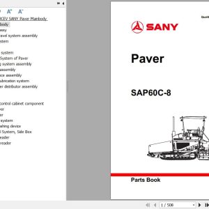 Sany Paver SAP60C 8 Parts Book LT2360CB0633 EN