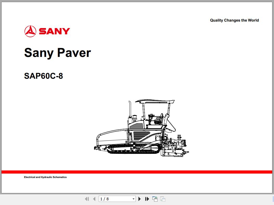 Sany Paver SAP60C Electrical and Hydraulic Schematics EN ZH 1