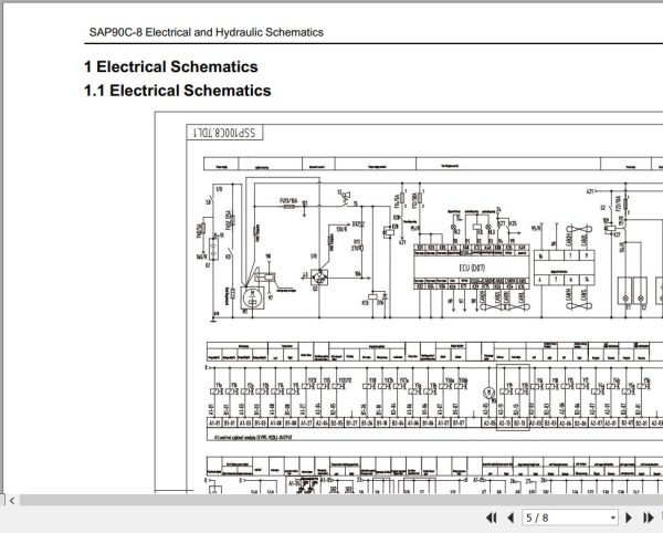 Sany Paver SAP90C 8 Electrical and Hydraulic Schematic EN 1