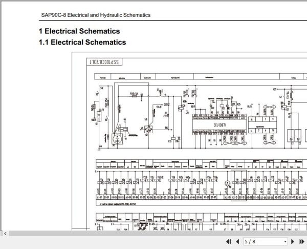 Sany Paver SAP90C 8 Electrical and Hydraulic Schematic EN 2