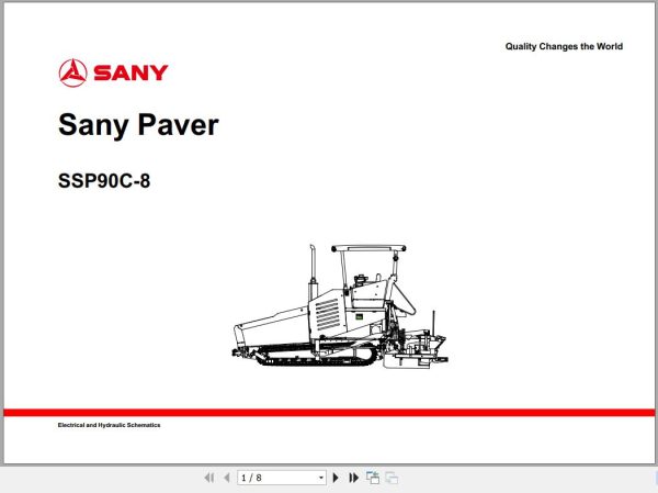 Sany Paver SSP90C 8 Electrical and Hydraulic Schematics EN ZH