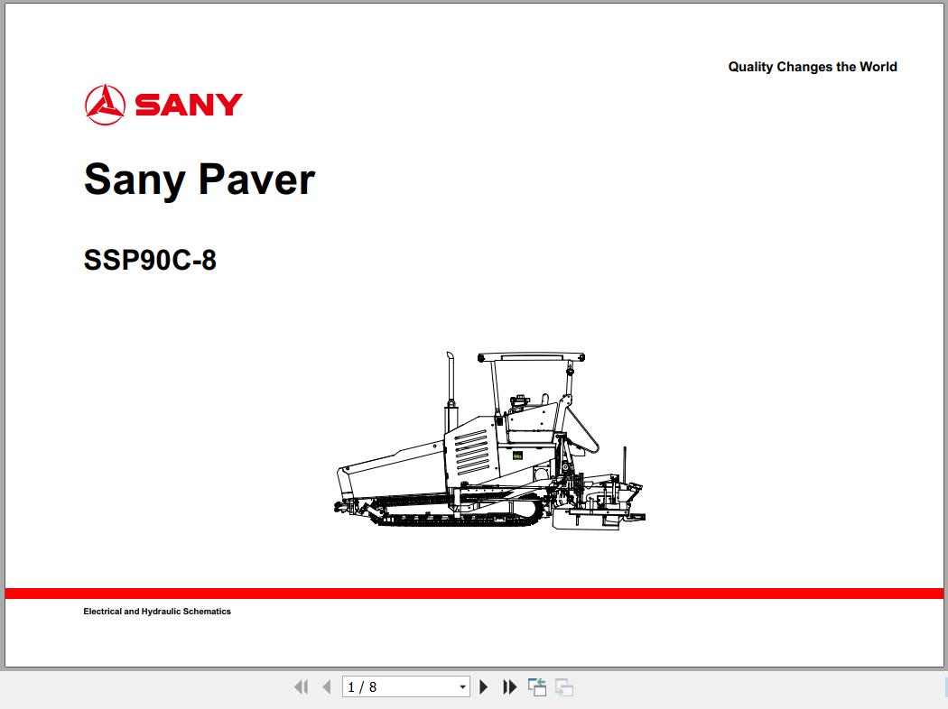 Sany Paver SSP90C 8 Electrical and Hydraulic Schematics EN ZH