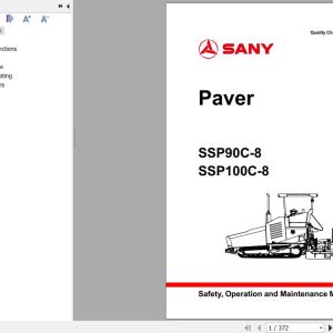 Sany Paver SSP90C 8 SSP100C 8 Operation and Maintenance Manual EN
