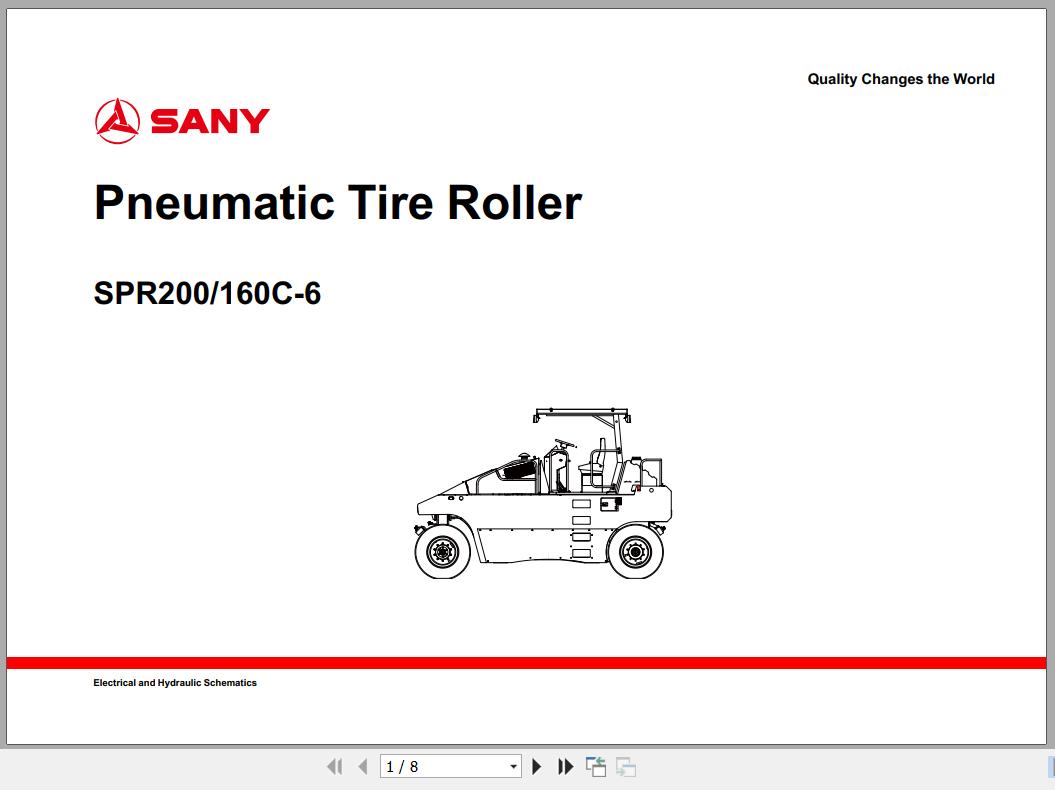 Sany Roller SPR200 6 SPR160C 6 Electrical and Hydraulic Schematics EN