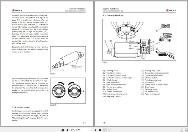 Sany Roller SSR120 SSRD120 SSRP120 Operation and Maintenance Manual EN 1