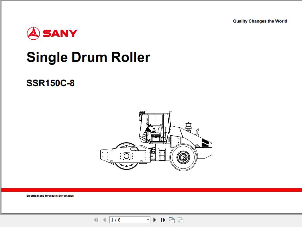 Sany Roller SSR150C 8 Electrical and Hydraulic Schematics EN