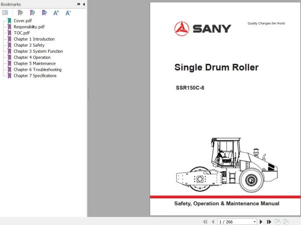 Sany Roller SSR150C 8 Operation and Maintenance Manual EN