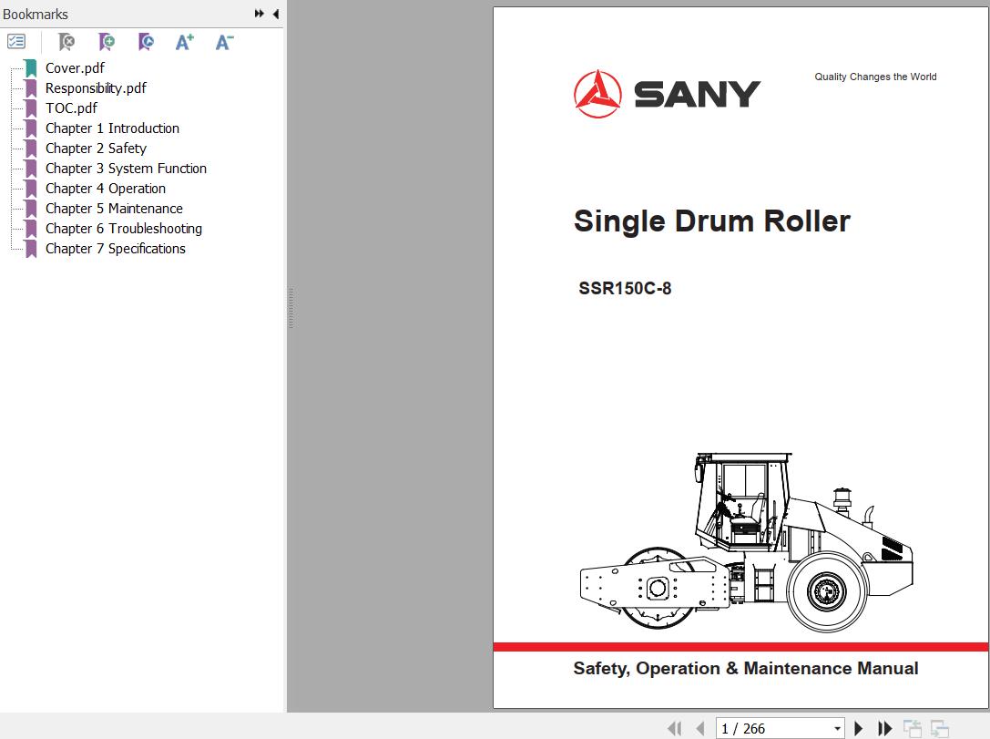 Sany Roller SSR150C 8 Operation and Maintenance Manual EN