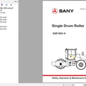 Sany Roller SSR180C 8 Operation and Maintenance Manual EN