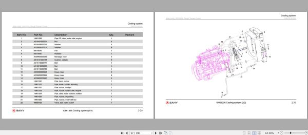 Sany Rough Terrain Crane SRC865XL Parts Book 11RC00553081 EN 2