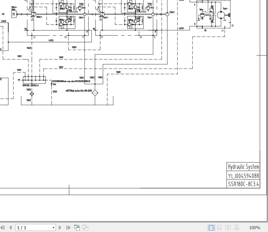 Sany Single Drum Roller SSR180C 8 Hydraulic Schematic YLJ004594088 EN