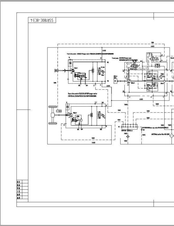 Sany Single Drum Roller SSR180C 8 Hydraulic Schematic YLJ004594088 EN 1