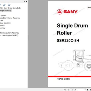 Sany Single Drum Roller SSR220C 8H Parts Book YZ1522CB1471 EN
