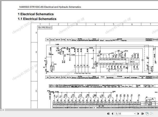 Sany Tandem Roller STR100C 8S Electrical and Hydraulic Schematics EN 2