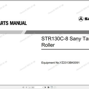 Sany Tandem Roller STR130C 8 Parts Book YZ2313BK0091 EN