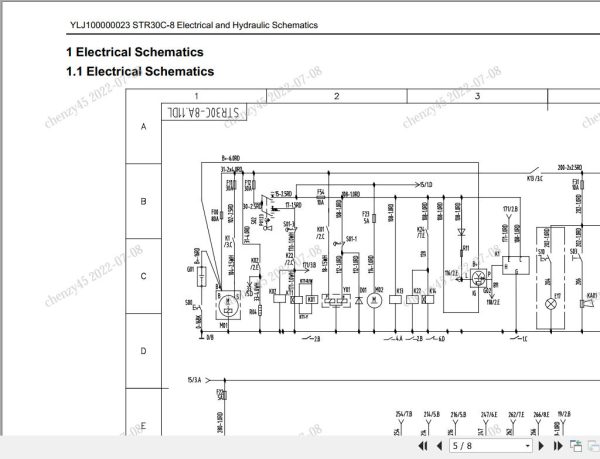 Sany Tandem Roller STR30C 8 Electrical and Hydraulic Schematics EN 1