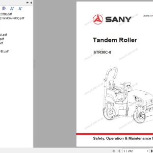 Sany Tandem Roller STR30C 8 Operation and Maintenance Manual EN
