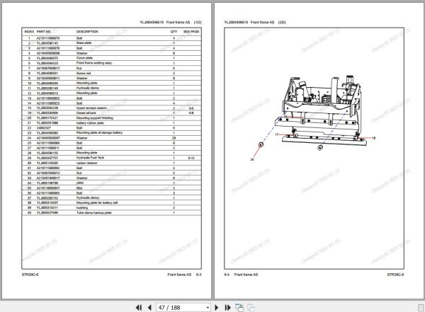 Sany Tandem Roller STR30C 8 Parts Book YZ2703CC1408 EN 1