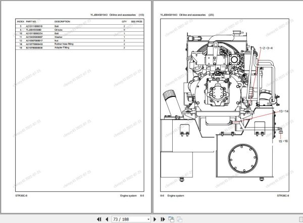 Sany Tandem Roller STR30C 8 Parts Book YZ2703CC1408 EN 2