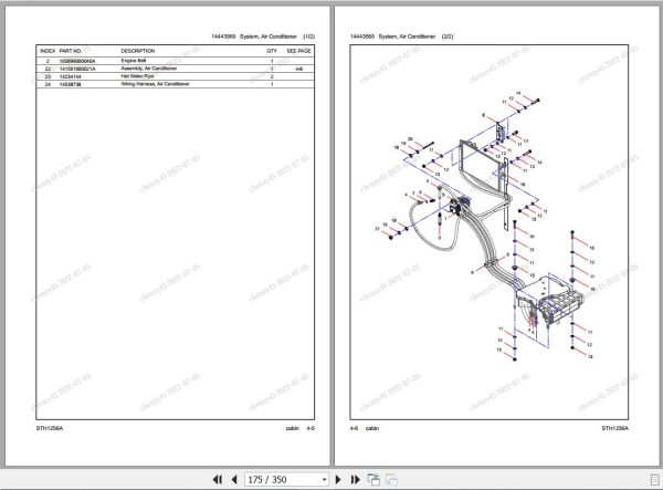 Sany Telehandler STH1256A Parts Book TH1256CB0263 EN 2