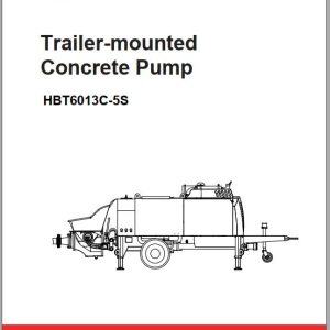 Sany Trailer Mounted Concrete Pump HBT6013C 5S Operation Maintenance Manual and Diagrams EN 1