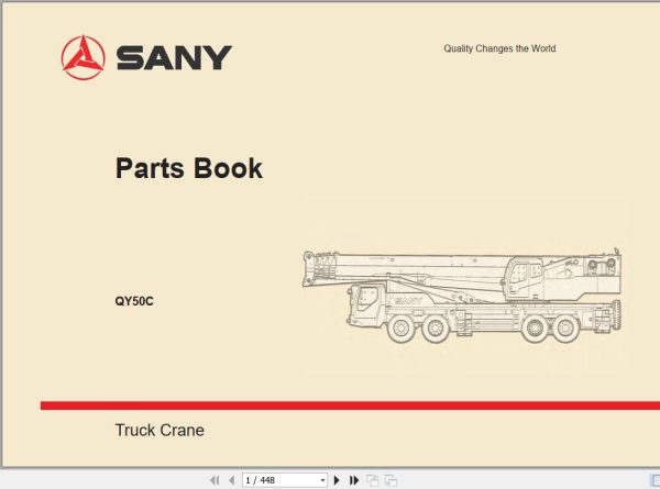 Sany Truck Crane QY50C Parts Book 10TC10504449 EN 1