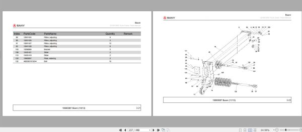 Sany Truck Crane QY50C Parts Book 10TC10504449 EN 2