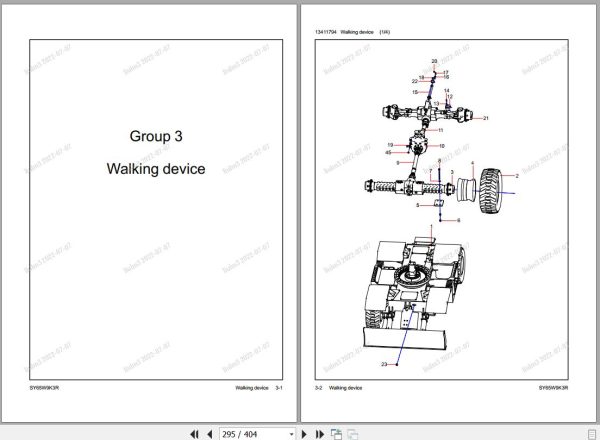 Sany Wheel Excavator SY65W Parts Book SY0061CB17198 EN 1