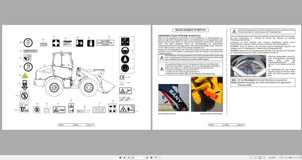 Sany Wheel Loader SW075 SW085 Operation and Maintenance Manual 502642 DE 3