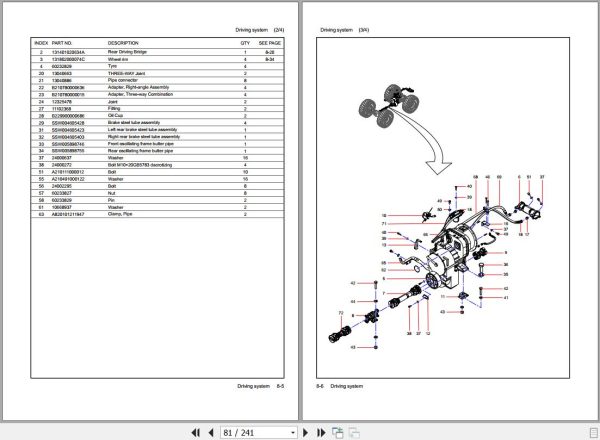 Sany Wheel Loader SW953K1 Parts Book SSW100000020 EN 2