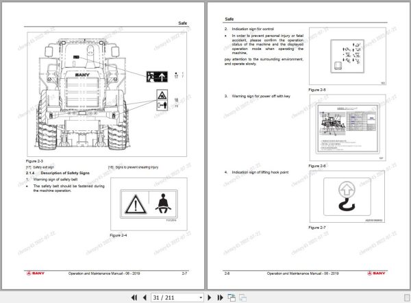 Sany Wheel Loader SW955K1 Operation and Maintenance Manual EN 1