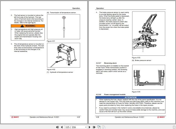 Sany Wheel Loader SW976K Operation and Maintenance EN 2