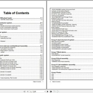 Sany Wheel Loader SW978K Parts Book SSW100000021 EN