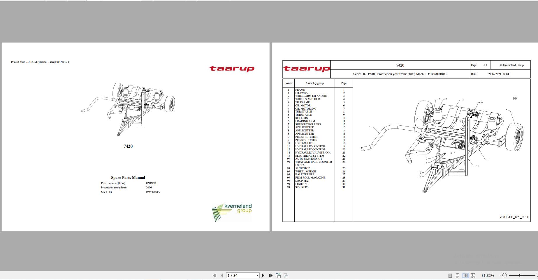 TAARUP Agricultural 8.12 GB PDF Spare Parts Manual Document 4