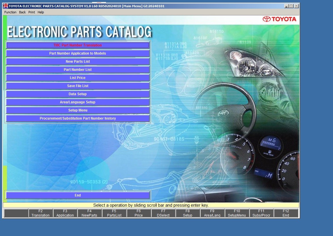 Toyota Lexus EPC 01.2024 ALL REGIONS Spare Parts List