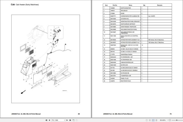 001 Manitou Articulated Loader 608 MLA 6 Parts Manual 50940373J 1