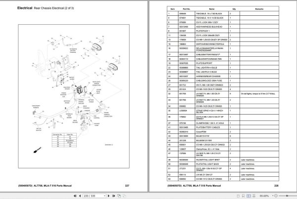 003 Manitou Articulated Loader T708 MLA T 516 Parts Manual 50940507D 1
