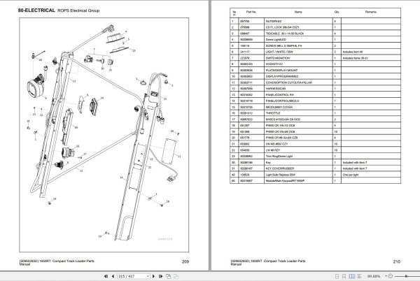 007 Manitou Compact Track Loader 1650RT Parts Manual 50950265D 1