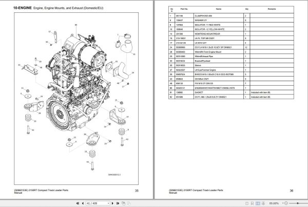 009 Manitou Compact Track Loader 2150RT Parts Manual 50960153E 1