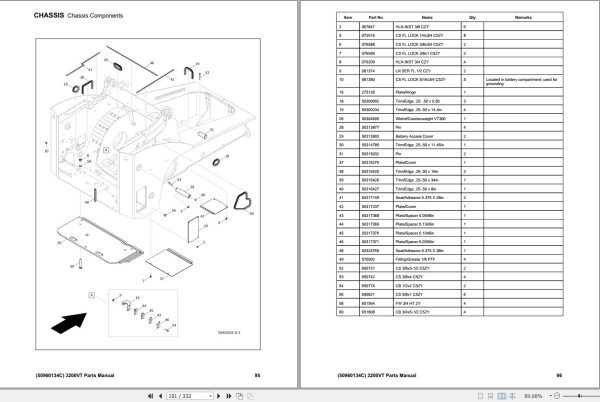 011 Manitou Compact Track Loader 3200VT Parts Manual 50960134C 1